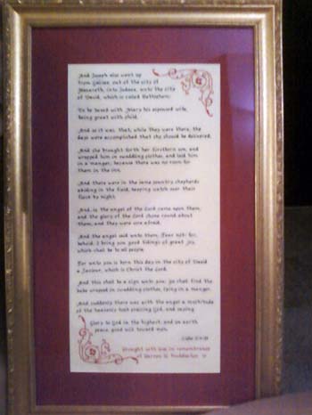 The Christmas Story stitched by Melanie Rusk